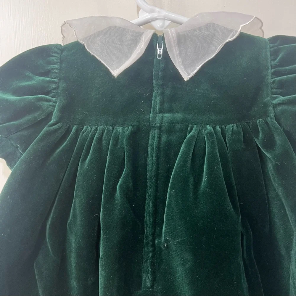 Florence Eiseman Baby Girls Green Velvet Dress